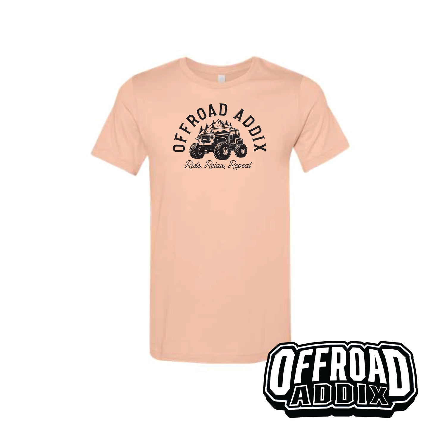 S/S Tee Ride, Relax, Repeat - Peach