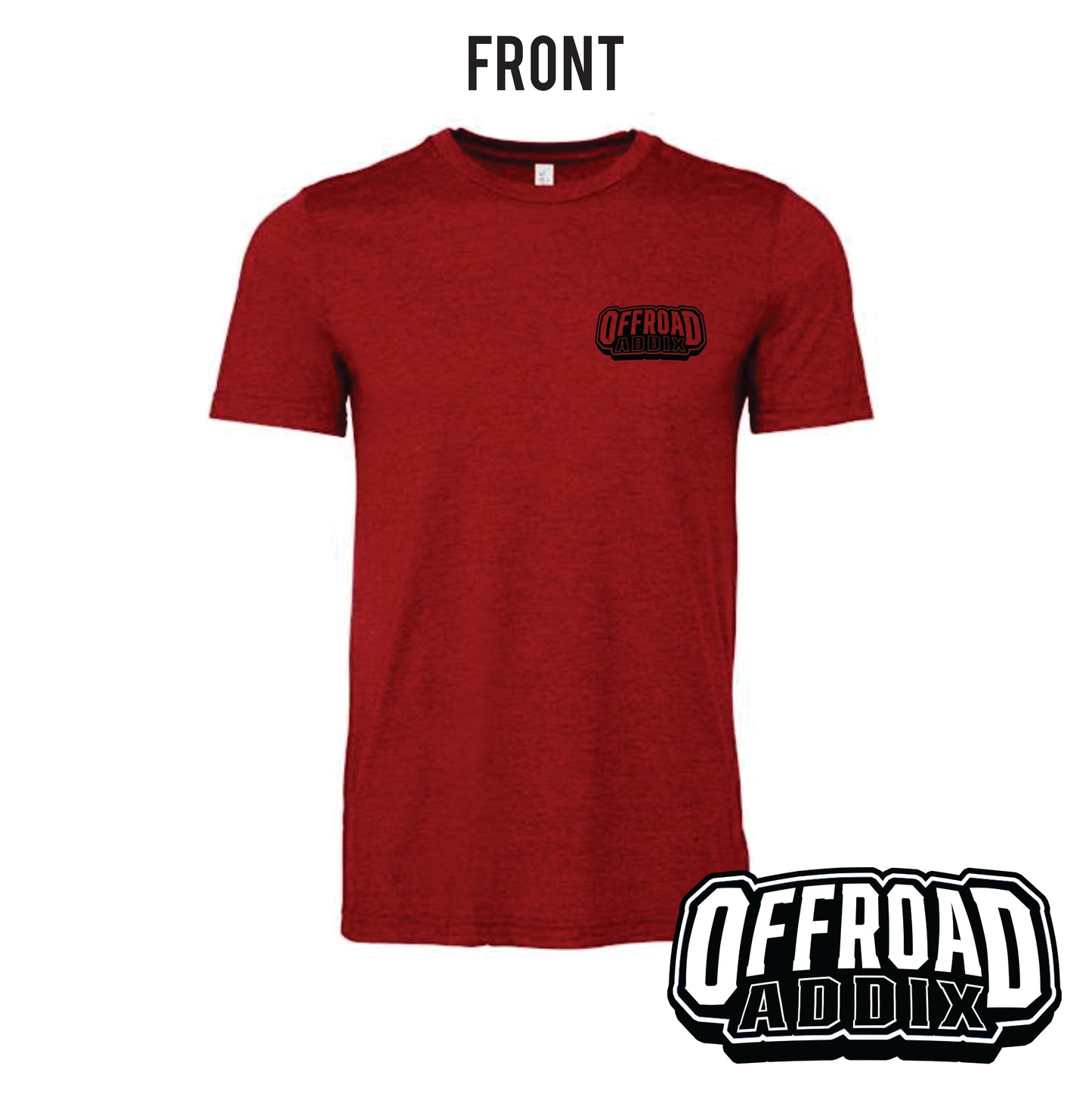 Bella Canvas Tee, Jeep Ride Dirty - Heather Canvas Red