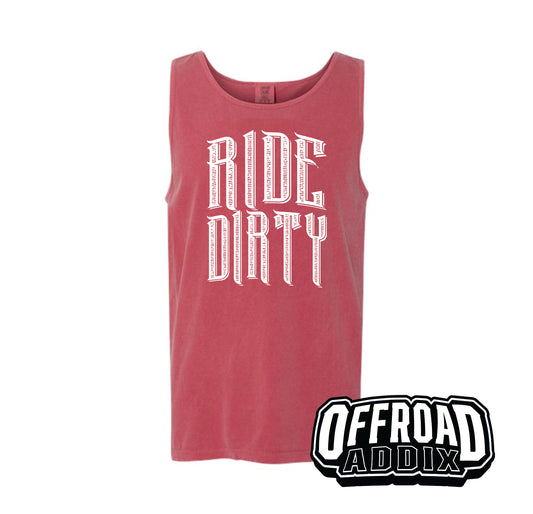 Comfort Color Tank Top Ride Dirty  - Crimson