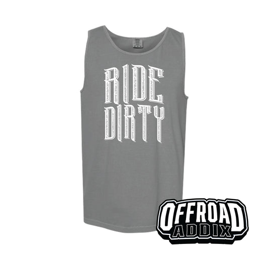 Comfort Color Tank Top Ride Dirty  - Grey