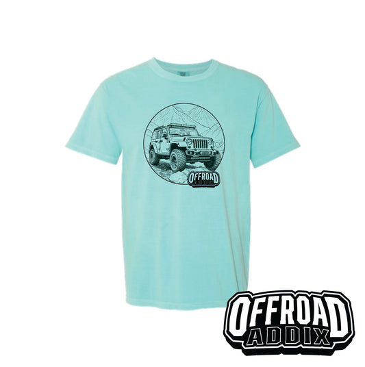 Comfort Color Tee, Jeep Circle - Chalky Mint