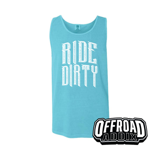 Comfort Color Tank Top Ride Dirty  - Laguna Blue