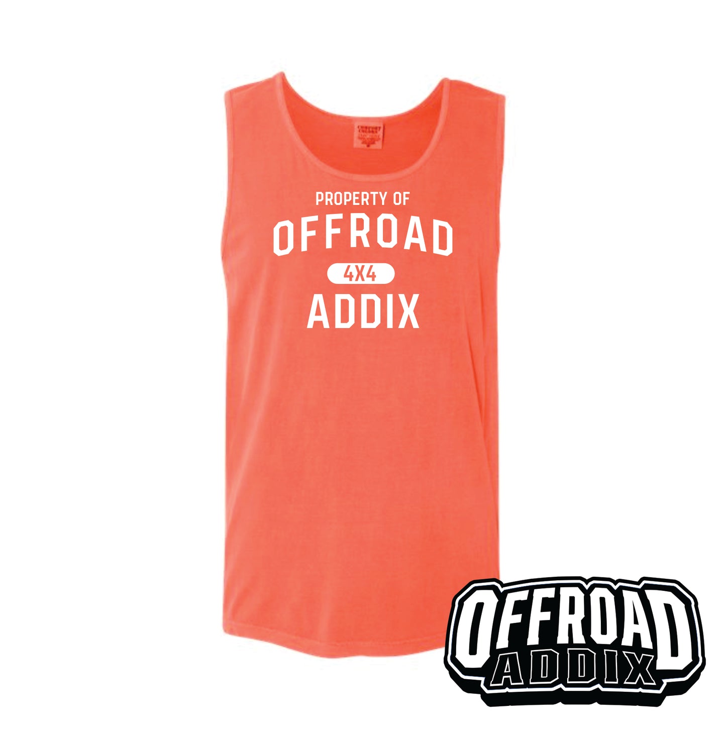 Comfort Color Tank Top, Property of - Neon Red Orange