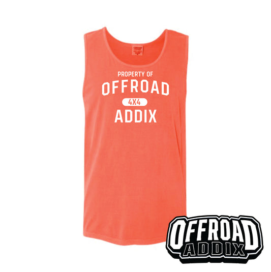 Comfort Color Tank Top, Property of - Neon Red Orange