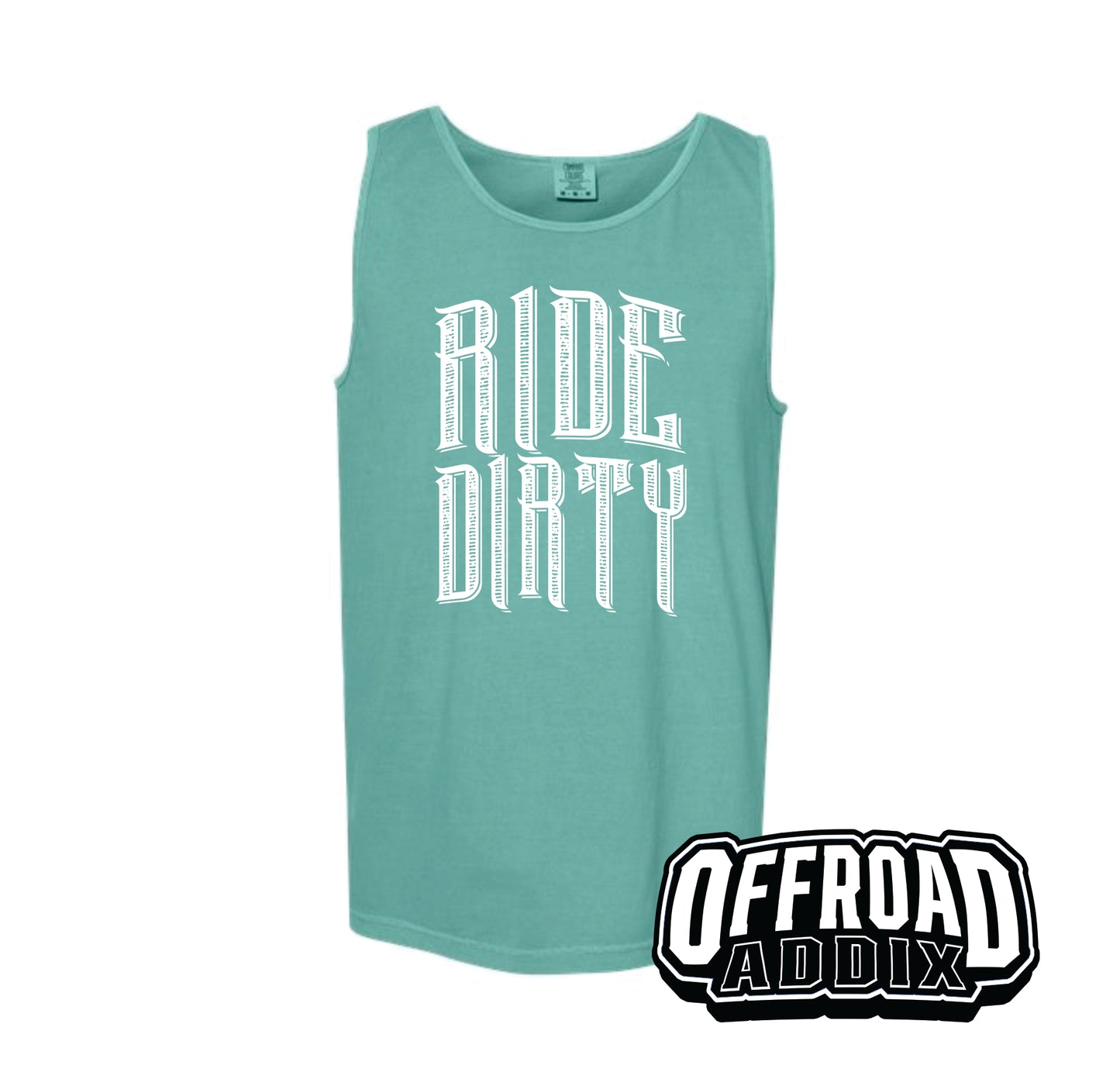 Comfort Color Tank Top Ride Dirty  - Seafoam