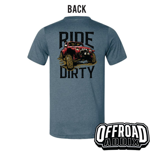 Bella Canvas Tee, Jeep Ride Dirty - Heather Slate